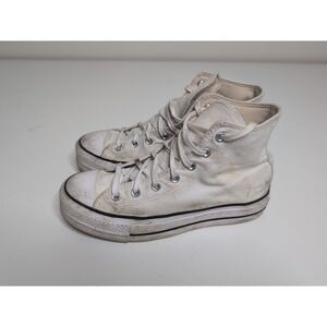 Converse Chuck Taylor All Star Lift Hi White Womens 8.5 Platform Sneakers